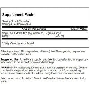 Swanson Sage Extract - Herbal Supplement Promoting Total-Body Health & Protection - Natural Formula for Overall Wellness Support - (100 Capsules, 160Mg Each)