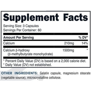 Bucked up HMB (Beta-Hydroxy Beta-Methylbutyrate) 1500Mg per Serving, Essentials (60 Servings, 180 Capsules)