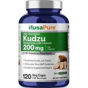 Nusapure Kudzu Root Capsules, 200 Mg, 120 Veg Capsules (Non-Gmo, Vegan)