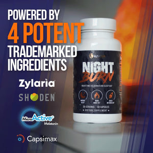 ALPHA LION Night Burn, Metabolism Booster for Weight Loss, Less Body Fat, More Muscle, Promotes Lean Body, Calorie Burning Supplement, Relax Better, Promote Healthy Cortisol (60 Capsules)
