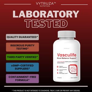 Vasculife Blood Balance Support* - Vasculife Capsules Advanced Formula Blood Health Support Supplement Supports Blood Flow and Blood Circulation*, 60 Capsules
