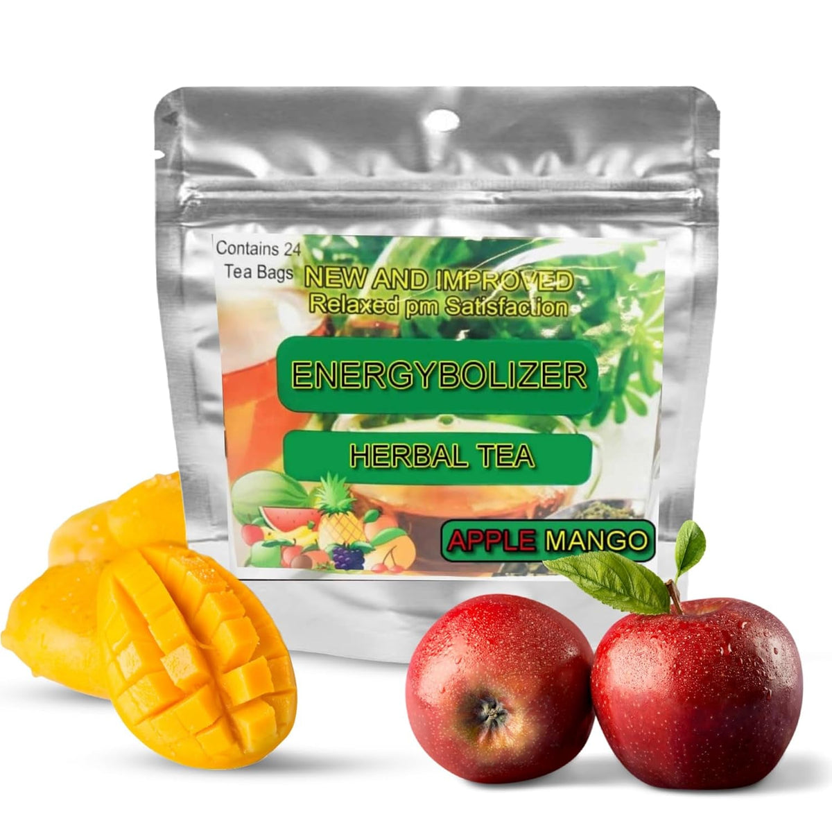 Energybolizer Perfect Weight Herbal Tea, 24 Bags (Apple Mango) – Natural Herbal Tea for Men and Women to Support Digestion and Overall Wellness