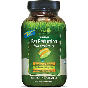Irwin Naturals Triple-Diet Fat Reduction Max Accelerator - Supports Healthy Weight Management - 72 Liquid Soft-Gels