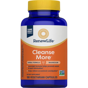 Renew Life Detox Cleanse More, Reduces Bloating and Restores Regularity, Overnight Constipation Relief, Soy, Dairy and Gluten-Free, 100 Capsules