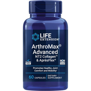 Life Extension Arthromax® Advanced NT2 Collagen™ & Aprèsflex®, Glucosamine Sulfate, Boswellia (Indian Frankincense), Joint Health, Mobility, Gluten-Free, Non-Gmo, 60 Capsules