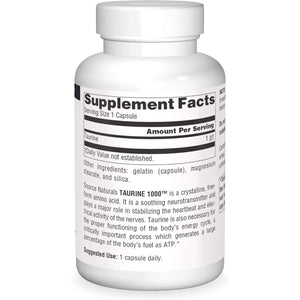 Source Naturals Taurine, Soothing Neurotransmitter*, 1000Mg - 240 Capsules