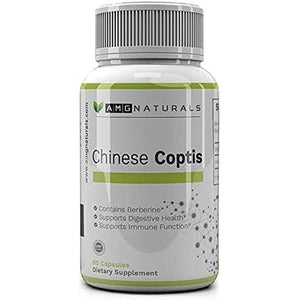 Chinese Coptis (Coptis Chinensis) - No Binder, No Fillers - Potent Whole Herb Huang Lian Su - Goldthread 550Mg Berberine Coptisine - Packaging May Vary