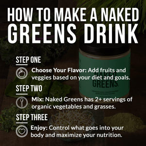 NAKED Super Greens Powder Organic Greens Supplement - Only 10 Premium Ingredients - Vegan, Non-Gmo, Prebiotic and Probiotic - 35 Servings