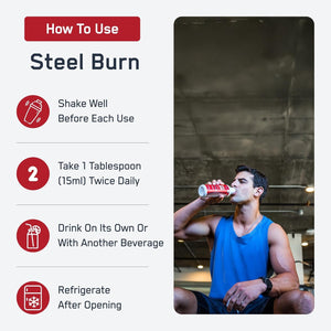 Steelfit Steel Burn, Premium Liquid L-Carnitine, 3000Mg - Stimulant-Free & Clean Workout Drink for Men & Women Supports Healthy Weight Loss Management & Fat Metabolism - 31 Servings, Island Pineapple