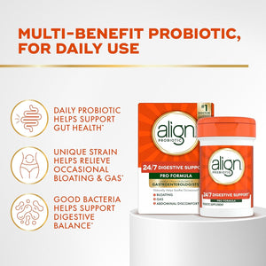 Align Probiotic, Pro Formula, Probiotics for Women and Men, Probiotics for Digestive Health, Men and Womens Probiotic Capsules Help Relieve Occasional Bloating & Gas*, 63 Capsules
