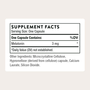 THORNE - Melaton-3-3 Mg Melatonin Supplement - Supports Normal Circadian Rhythms, Restful Sleep & Relaxation* - NSF Certified for Sport - Gluten, Dairy & Soy-Free - 60 Capsules