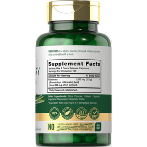 Carlyle Rosemary Capsules | 200 Count | Non-Gmo & Gluten Free Extract
