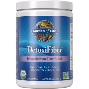 Garden of Life Organic Unflavored Fiber Powder Detox Blend with Chia, Alfalfa & Barley for Herbal Cleanse, Gut Health Support - Detoxifiber - Non-Gmo, Gluten-Free, Psyllium Free, Vegan, 30 Servings