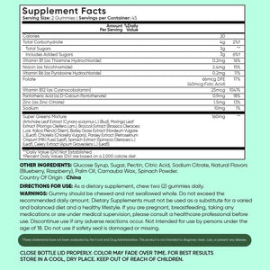 Weightworld Super Greens Gummies - Energy, Immunity, Gut & Digestive Health - 45-Day Supply - Daily Greens Supplements - Moringa, Broccoli, Spinach + Vitamins & Minerals - 90 Vegan Superfood Gummies
