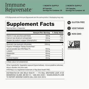 BIG BOLD HEALTH HTB Immune Rejuvenate - Himalayan Tartary Buckwheat - Polyphenols Supplement for Immune Support - Gluten Free, Dairy Free, Non-Gmo Formula - 120 Vegetarian Capsules (2 Month Supply)