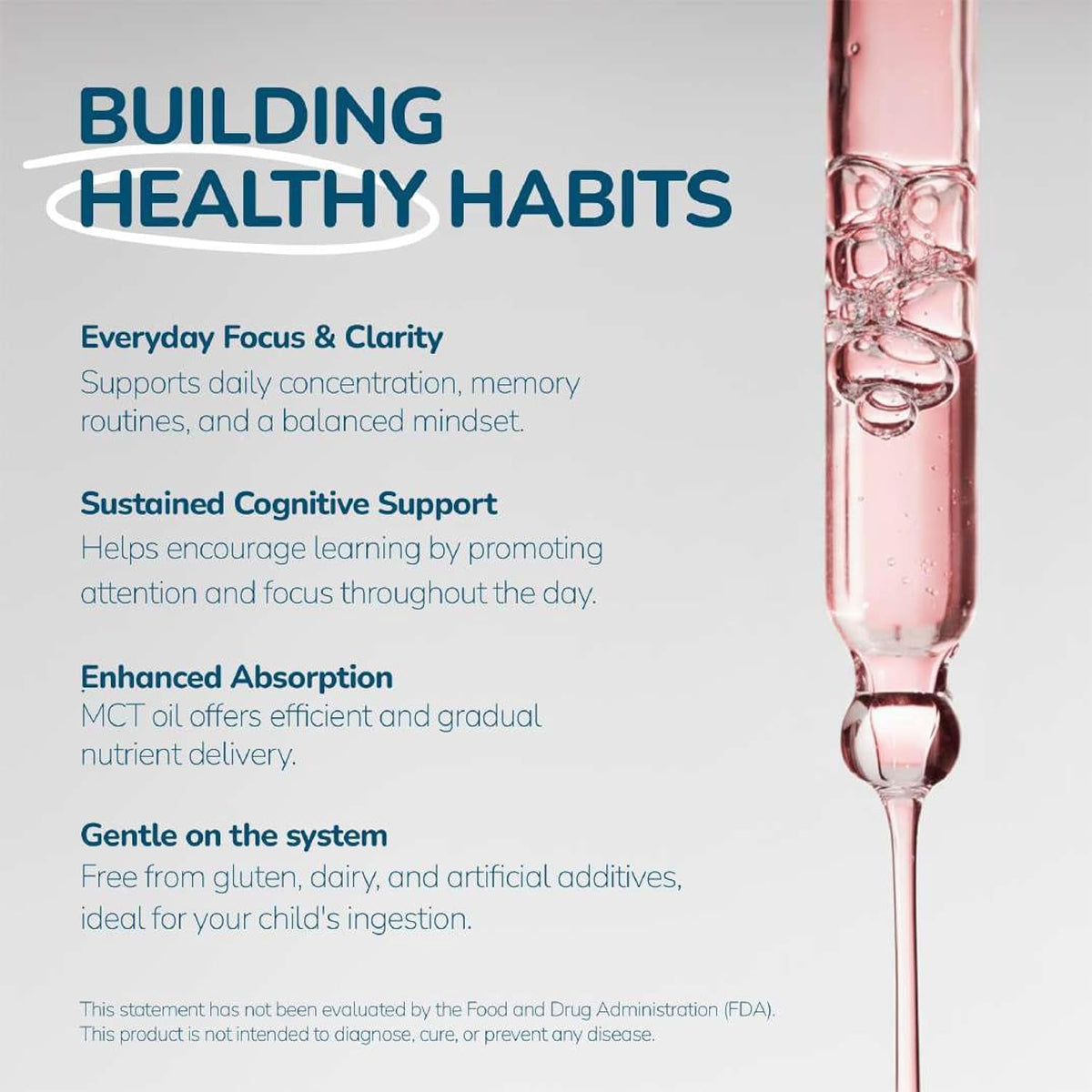 1Q Focus – Liquid Cognitive & Brain Support Natural Drops for Kids | Acetyl L-Carnitine + B1, B6, B12 & Folate | Sugar-Free, Vegan, Non-Gmo, Gluten-Free | Advanced Absorption | 2 Fl Oz 30 Servings