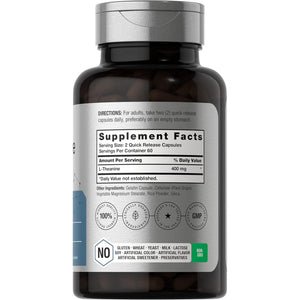 Horbäach L-Theanine Supplement | 400Mg | 120 Powder Capsules | Non-Gmo & Gluten Free