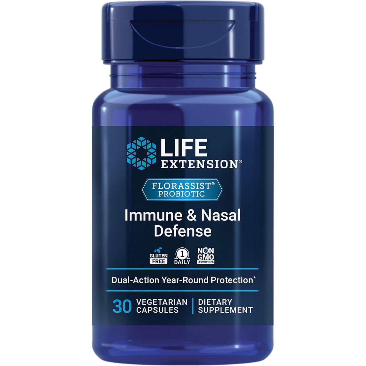 Life Extension FLORASSIST® Immune & Nasal Defense, L. Rhamnosus CRL1505, Immune Response, Healthy Nasal Airflow, Seasonal Support, Gluten-Free, Non-Gmo, 1 Daily, Vegetarian, 30 Capsules