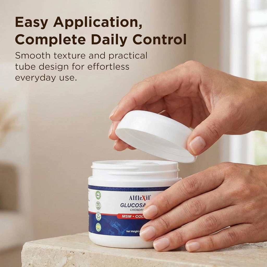 Glucosamine plus Chondroitin Cream with MSM & Collagen, Supports Healthy Joints, Joint & Muscle Pain Relief, Improves Mobility, Fast Absorption, and Moisturizes Skin, 4 Oz.