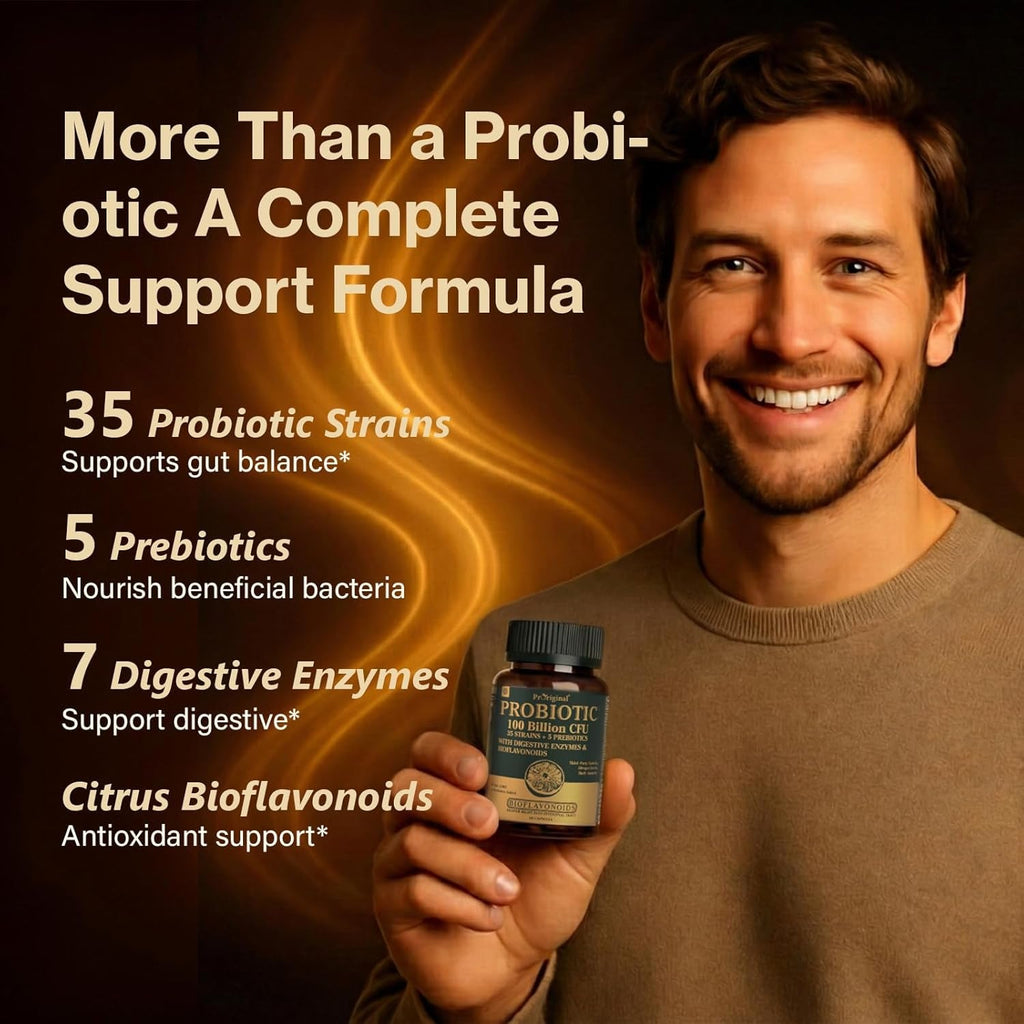 Probiotics with Prebiotics for Men and Women - 35 Strains Probiotics 100 Billion CFU for Gut & Digestive Health, Vegan Acidophilus Probiotic Supplement, Non-Gmo Raw Probiotic 60 Capsules