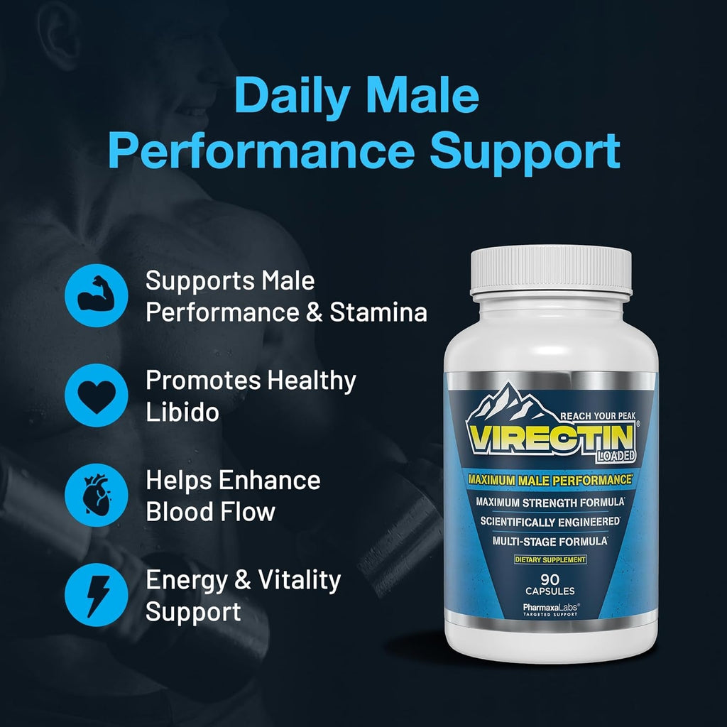 Loaded Supplement – Natural Support with L‑Arginine, Tribulus, Fenugreek, Ginkgo & Zinc – Promotes Blood Flow, Energy & Performance – 90 Capsules