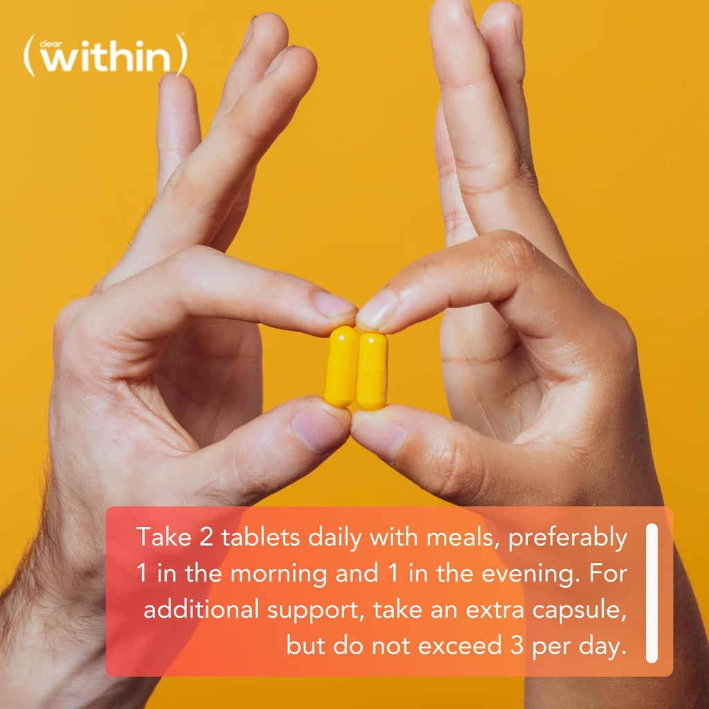 Clear within Clear Skin Vitamin - with 10 Natural Ingredients for Acne-Free, Clearer Complexion, Oil Control & Blemish Minimization. Supports Skin Clarity | Non-Synthetic 60 Cap/Bottle