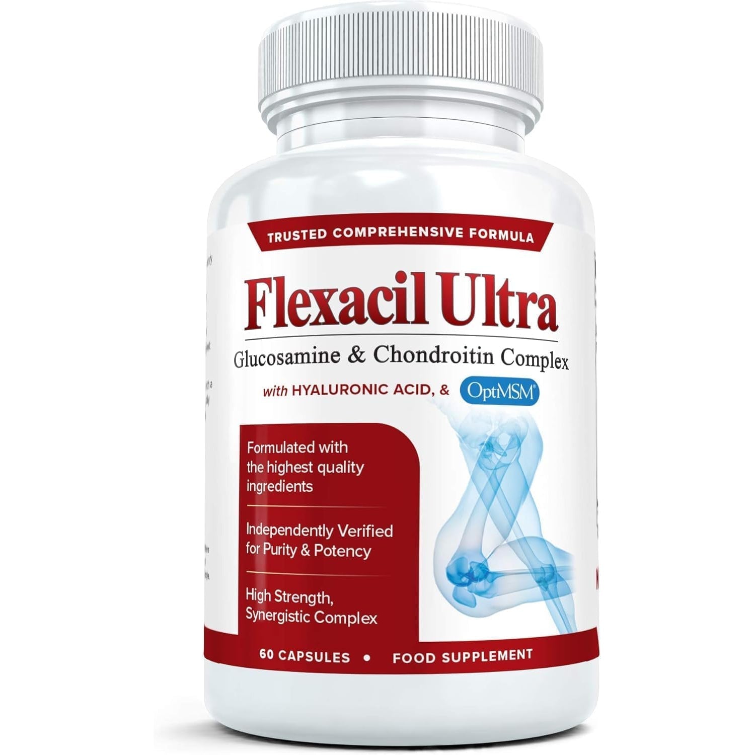 Joint Health & Support Supplement with Glucosamine Sulfate, Chondroitin, Hyaluronic Acid & MSM for Joint Support, Cartilage & Flexability, 60 Capsules