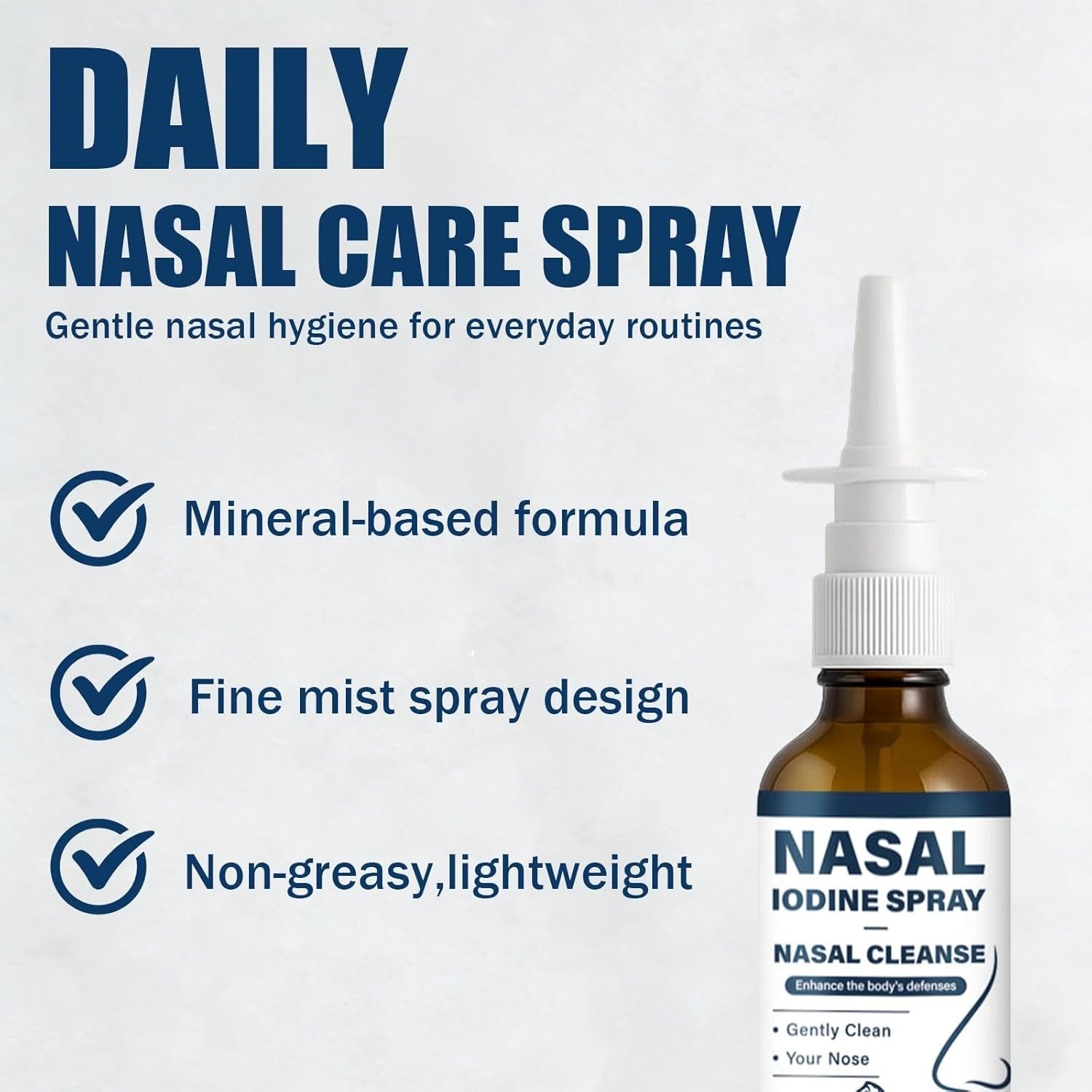 Nutramd Iodine Nasal Spray, Daily Nasal Cleanse & Care Mist with Iodine & Fulvic Acid, Fine Mist Non-Medicated Nasal Spray for Dry Air, Travel & Daily Use(1Pc)
