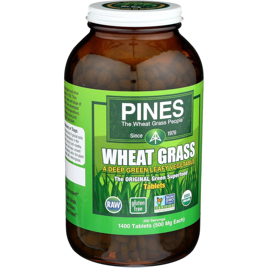 Pines Organic Wheat Grass, 1400 Count Tablets