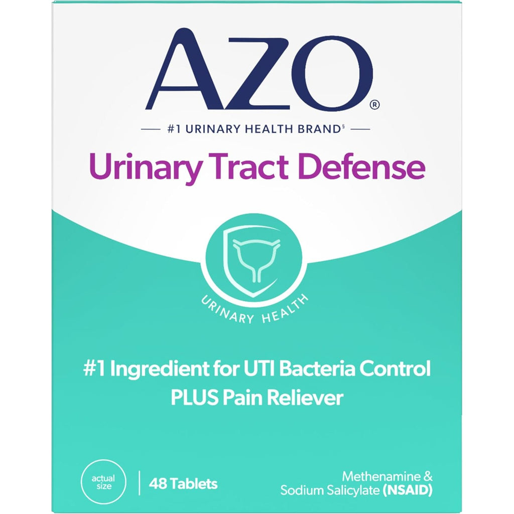 AZO Urinary Tract Defense Antibacterial Protection Helps Control a UTI until You Can See a Doctor #1 Most Trusted Urinary Health Brand 48 Tablets