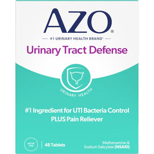 AZO Urinary Tract Defense Antibacterial Protection Helps Control a UTI until You Can See a Doctor #1 Most Trusted Urinary Health Brand 48 Tablets