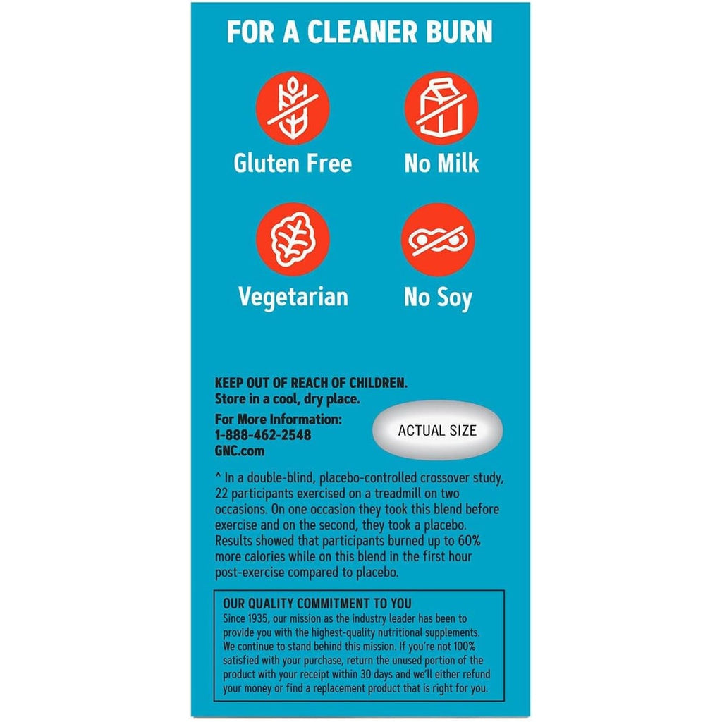 GNC Total Lean Burn 60, Clinically Proven Thermogenic Formula, 30 Servings