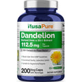 Nusapure Dandelion Root Capsules, 112.5 Mg, 200 Veg Capsules (Non-Gmo, Vegan)