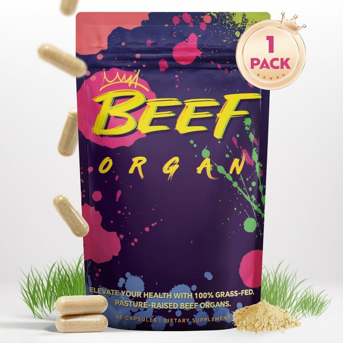 Female Beef Organ Supplement – Grass Fed & Pasture Raised – Beef Liver, Kidney, Uterus, Heart – Supports Hormone Balance, Energy, & Wellness – Grass Fed Natural Superfood for Women, 30 Days Supply