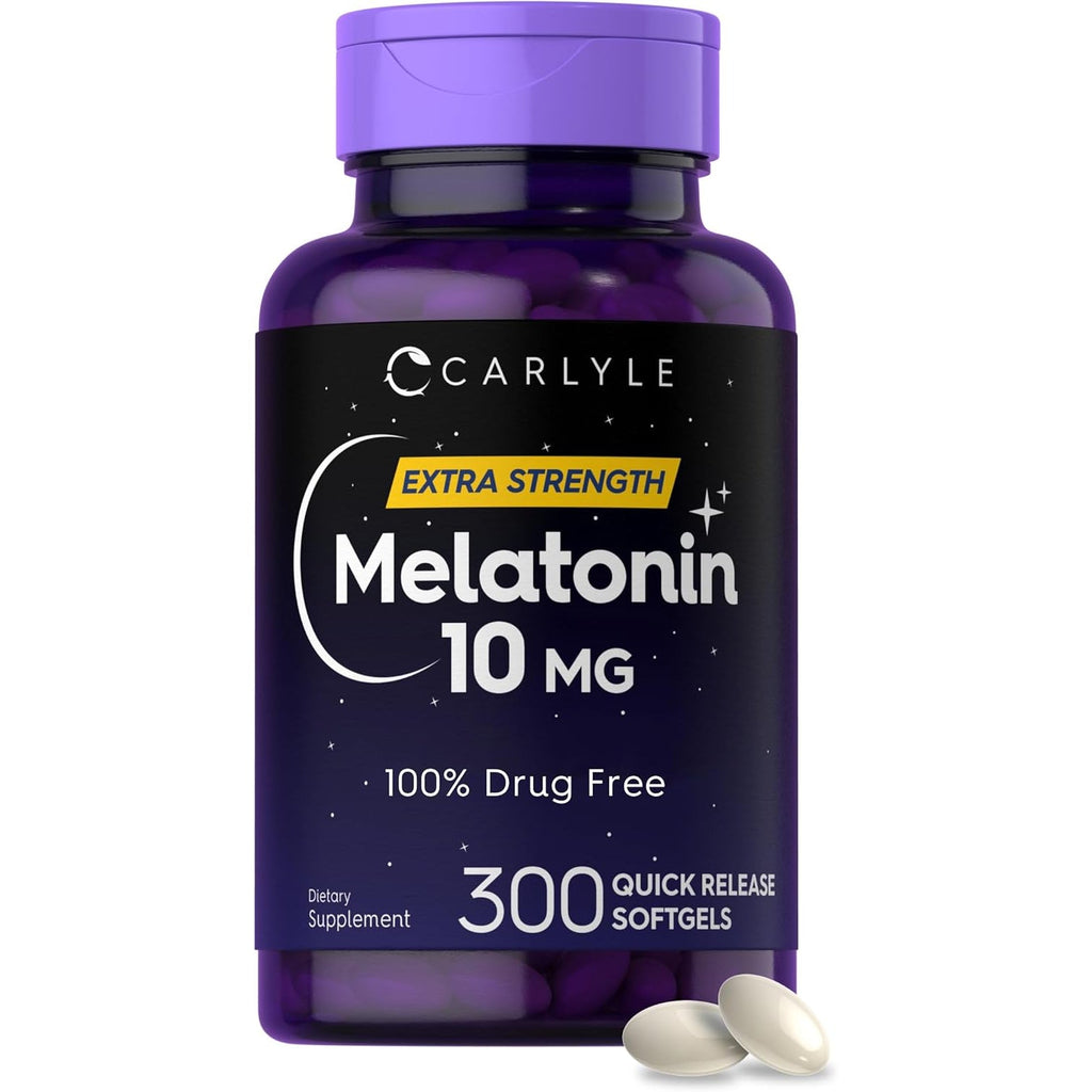 Carlyle Melatonin 10Mg | 300 Softgels | Extra Strength Support for Adults | Non-Gmo, Gluten Free Supplement