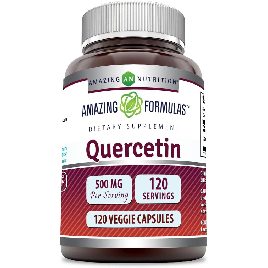 Amazing Formulas Quercetin 500Mg 120 Veggie Capsules Supplement - Non-Gmo - Gluten Free - Supports Overall Health & Well Being