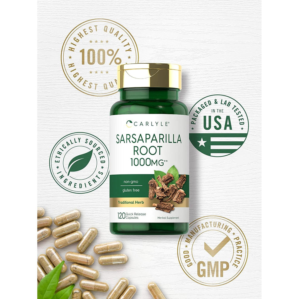 Carlyle Sarsaparilla Root Extract Supplement | 120 Capsules | Traditional Herbal Formula | Non-Gmo, Gluten Free