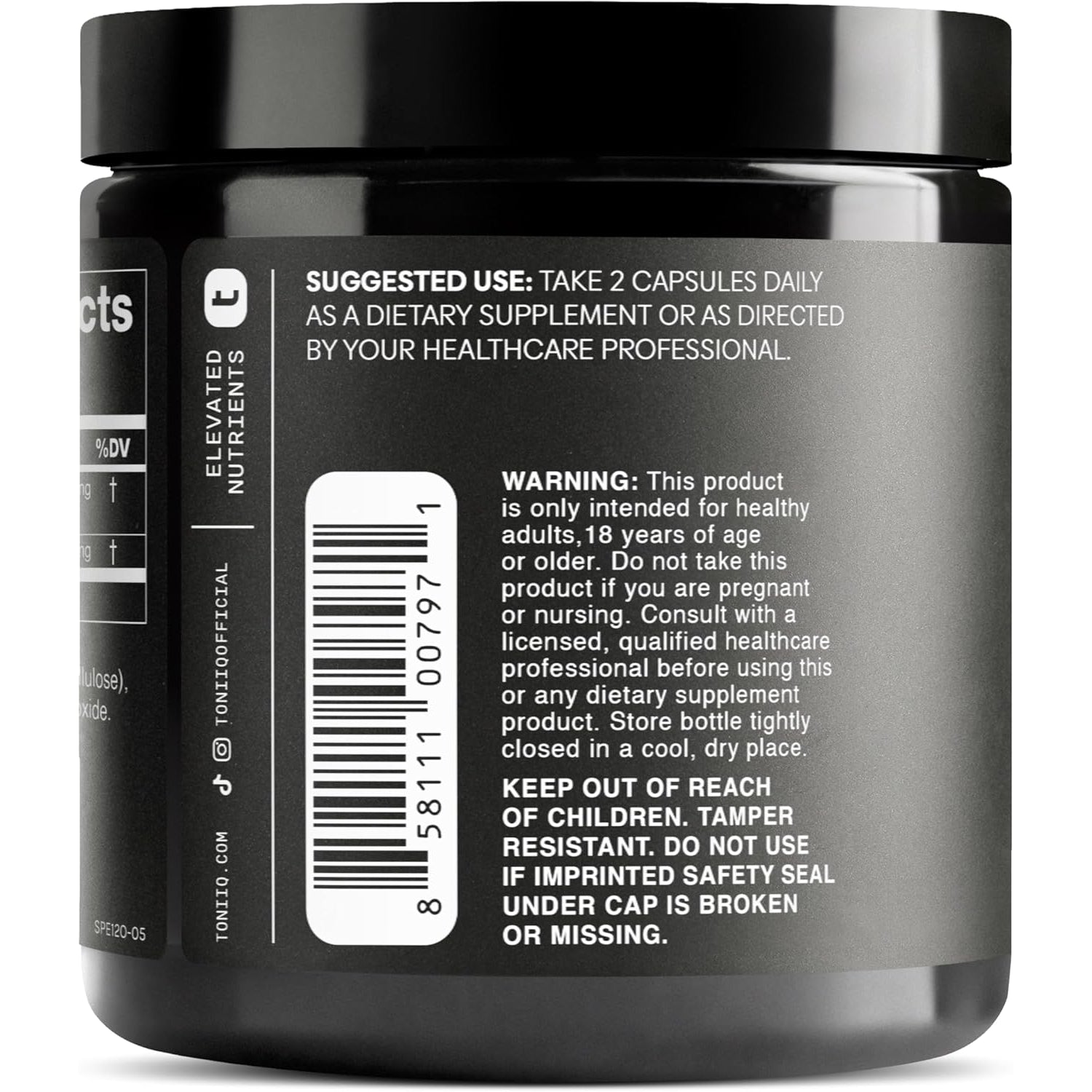 Toniiq Ultra Concentrated 500Mg Spermidine Supplements for Men and Women - Non-Synthetic Spermidine Standardized to No Less than 1% - 5Mg per Serving Rice Germ Extract