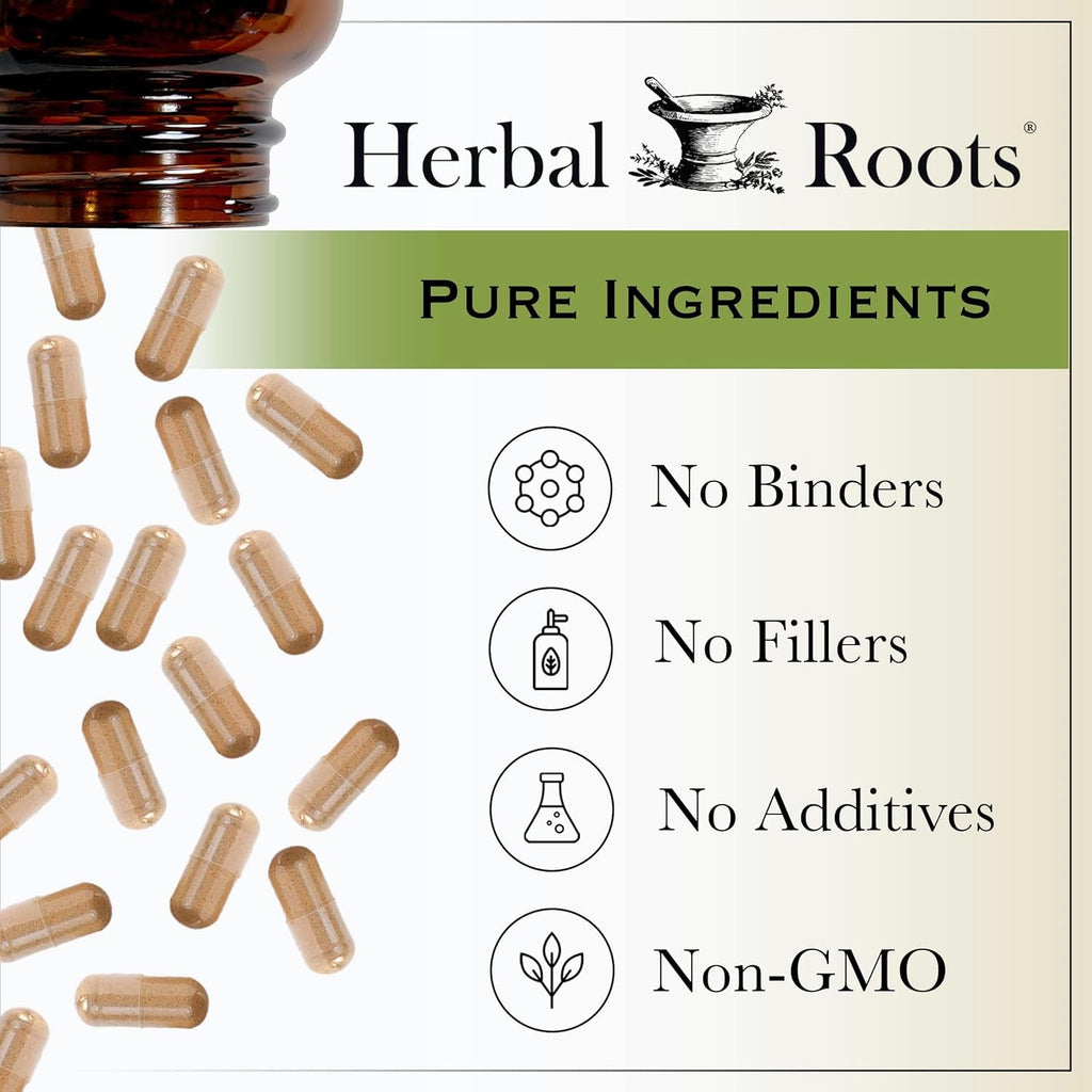 Herbal Roots Organic Beet Root Powder Capsules - 1,500Mg per Serving - Certified USDA Organic - Non-Gmo - 60 Count Vegan Capsules