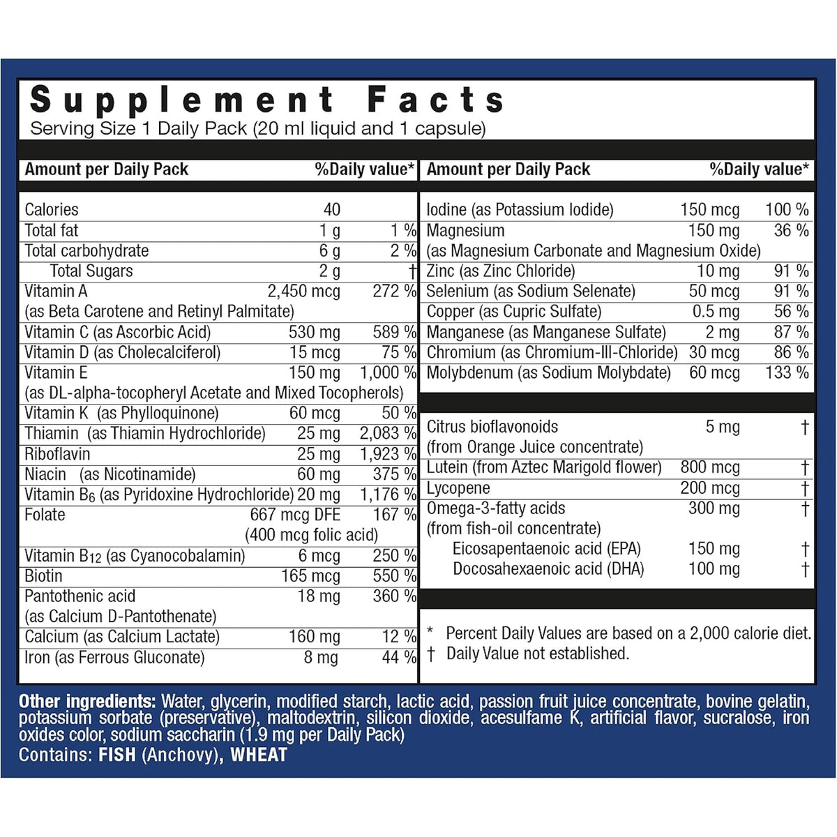 Orthomol Vital F – Daily Multivitamin for Women, Vitamins A, B, C, D, E, K, Folic Acid, Magnesium & Omega-3, Supports Energy, Vitality, & Immune Health, 30-Day Supply, Liquid + Capsule Supplement