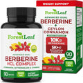 Forestleaf Berberine Supplement - 1300Mg per Serving - Ultra High Potency Berberine Hcl with Ceylon Cinnamon, Bitter Melon & Gymnema - GLP-1 Weight Management Support - 90 Caps