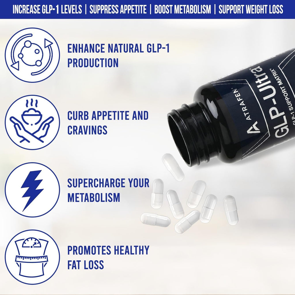 GLP Ultra GLP-1 Activator Diet & Weight Loss Supplement Fat Burner, Appetite Suppressant & Metabolism Support 60 Capsules