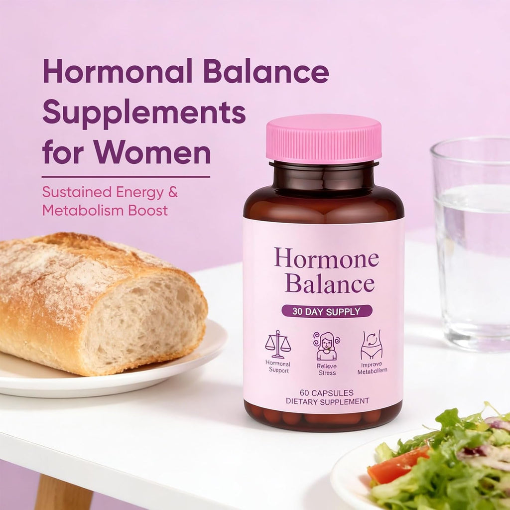 Hormone Balance for Women | Dietary Supplement, Supports Healthy Cortisol Levels & Stress Relief | Mood, Sleep, Energy | Ashwagandha, Ginseng, Maca | 60 Capsules