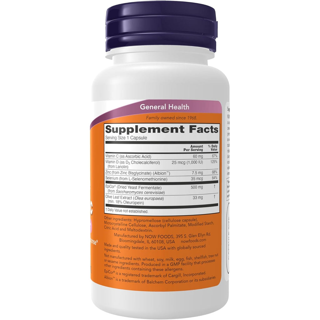 NOW Foods Supplements, Epicor® plus Immunity with Vitamin C, Healthy Immune Support*, 60 Veg Capsules