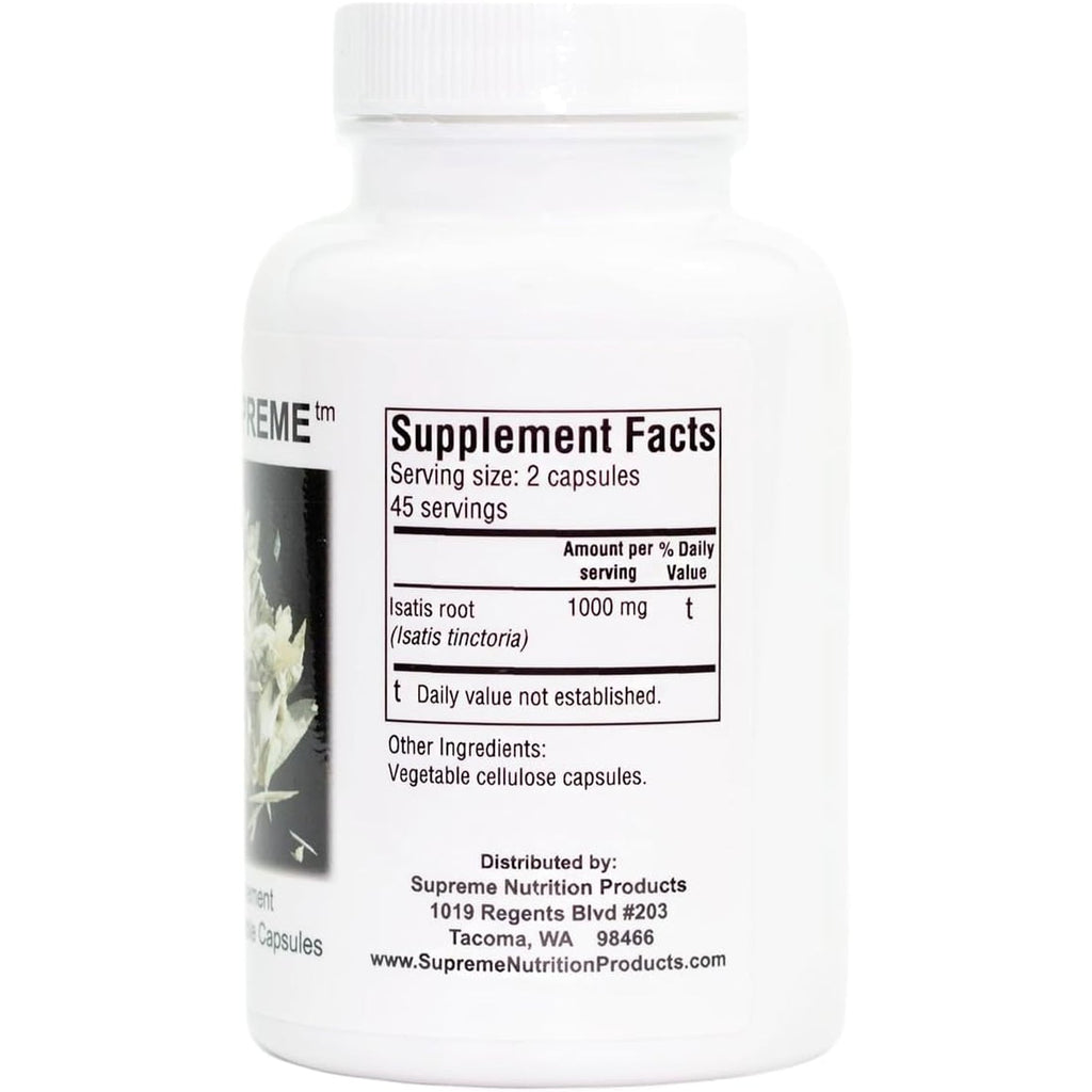 Supreme Nutrition Woad Supreme, 90 Pure Isatis Root Vegetarian Capsules