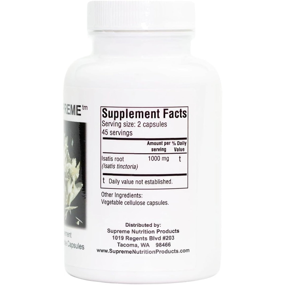 Supreme Nutrition Woad Supreme, 90 Pure Isatis Root Vegetarian Capsules