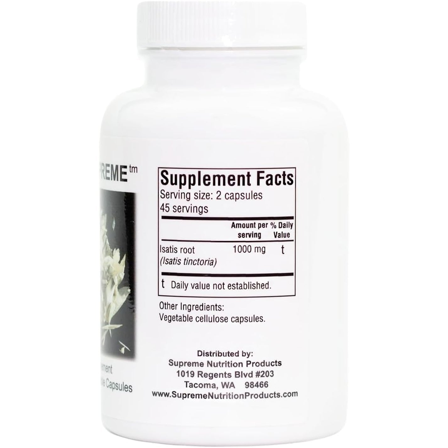 Supreme Nutrition Woad Supreme, 90 Pure Isatis Root Vegetarian Capsules
