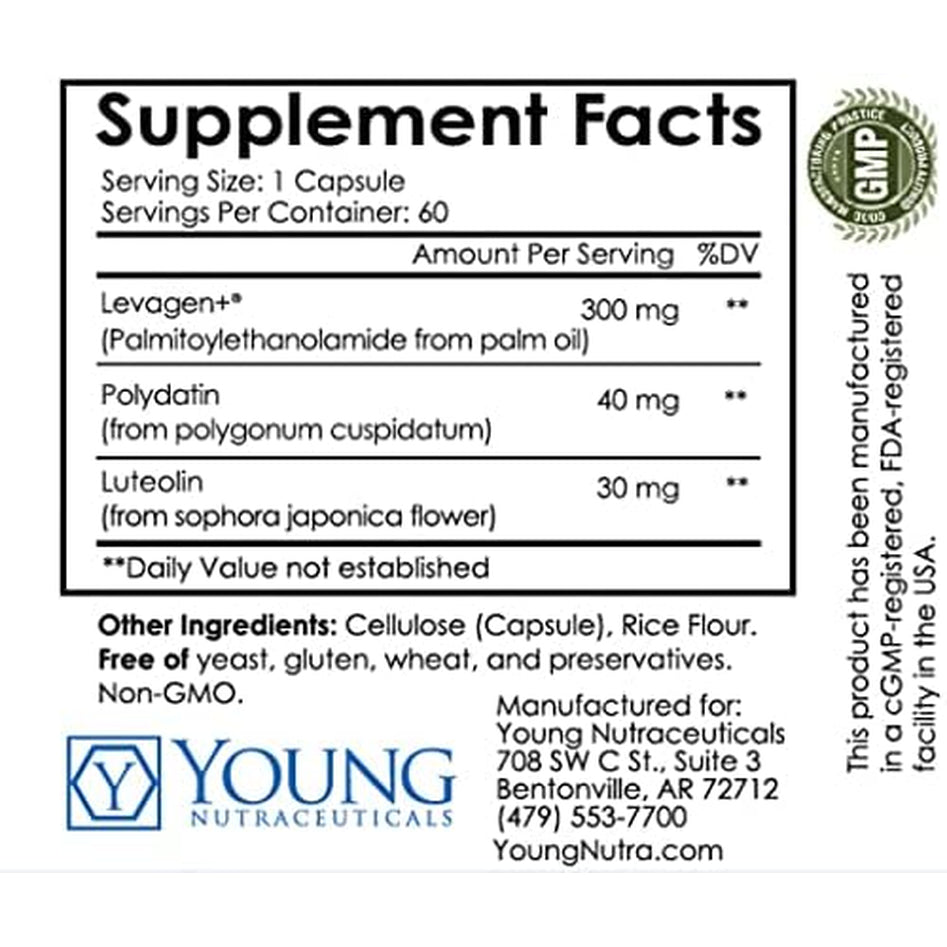 Mirica Advanced - High Absorption Formula, Palmitoylethanolamide (Pea) Luteolin and Polydatin, Nervous System Support Capsule, 60Ct