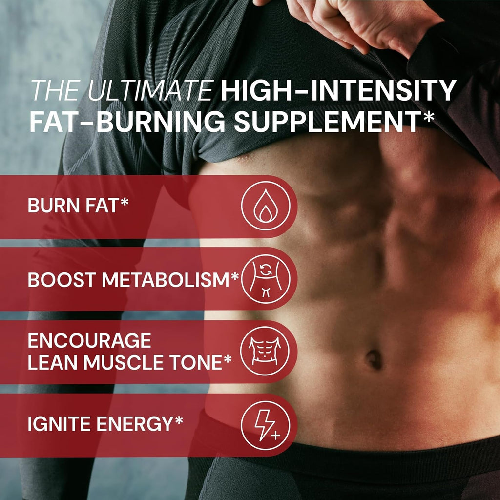 Novex Biotech Thermodyne - Thermogenic Fat Burner for Men – Appetite Suppressant – Metabolism Booster for Men - 200Mg Caffeine - 120 Count
