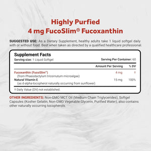 Naturalis New Zealand Fucoxanthin (4Mg) | Made with Fucoslim® | Non-Gmo, Soy & Gluten Free | 60 Softgels (2 Month Supply)